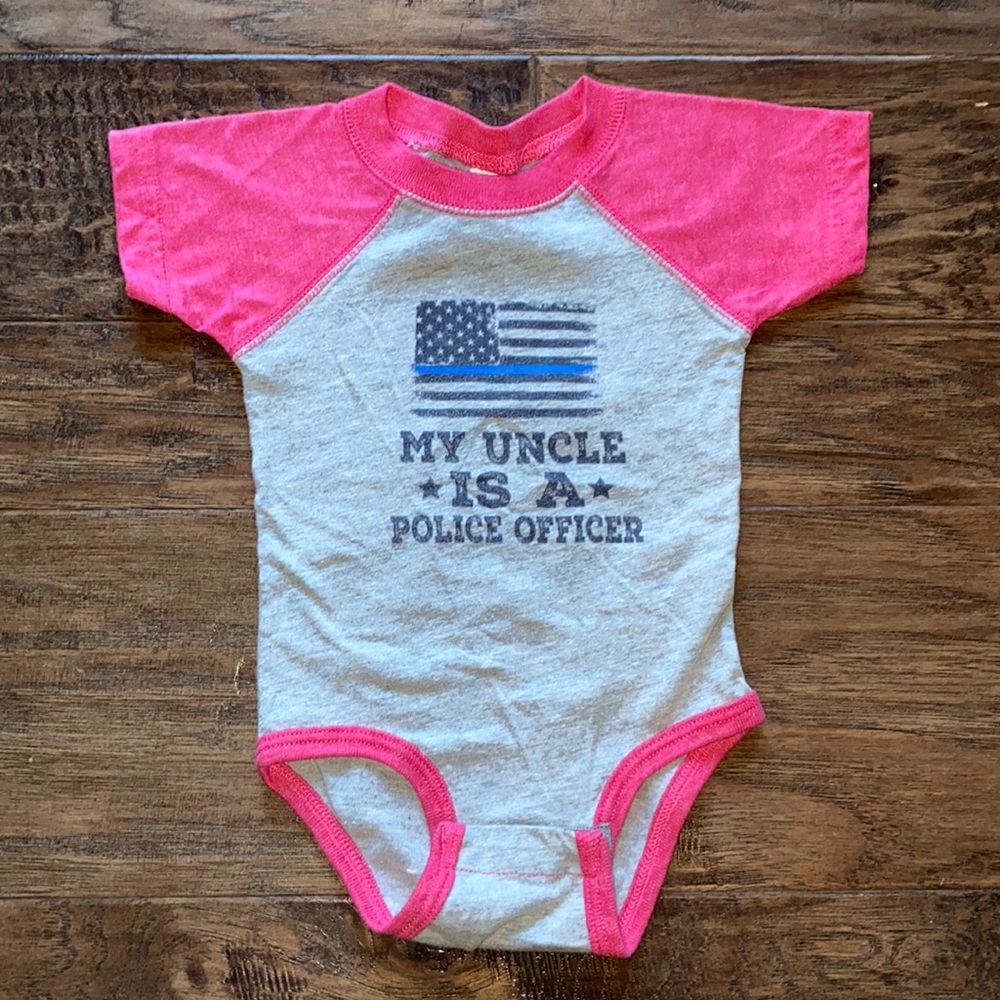 “My uncle is a police officer” babygirl onesie